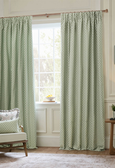 Hutton Pencil Pleat, Sage - Ready Made Curtains